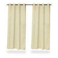 2XVORHANG - Beige, Textil/Metall (135/245/0.4cm) - Relaxdays