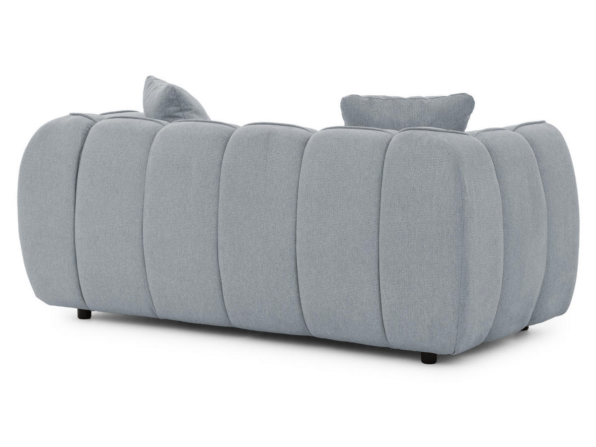 SITZGARNITUR 3+2 Nubira in tief gesteppter Bubble-Optik aus weichem Grau Strukturstoff im modernen Design - Schwarz/Grau, Holz/Kunststoff (228/69/89cm) - S-Style Möbel