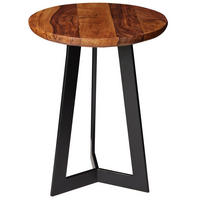 BEISTELLTISCH – Holz Metall Braun Schwarz 40x40 cm Industrial Maserung - Schwarz/Braun, Holz/Metall (35/35/45cm) - KADIMA DESIGN