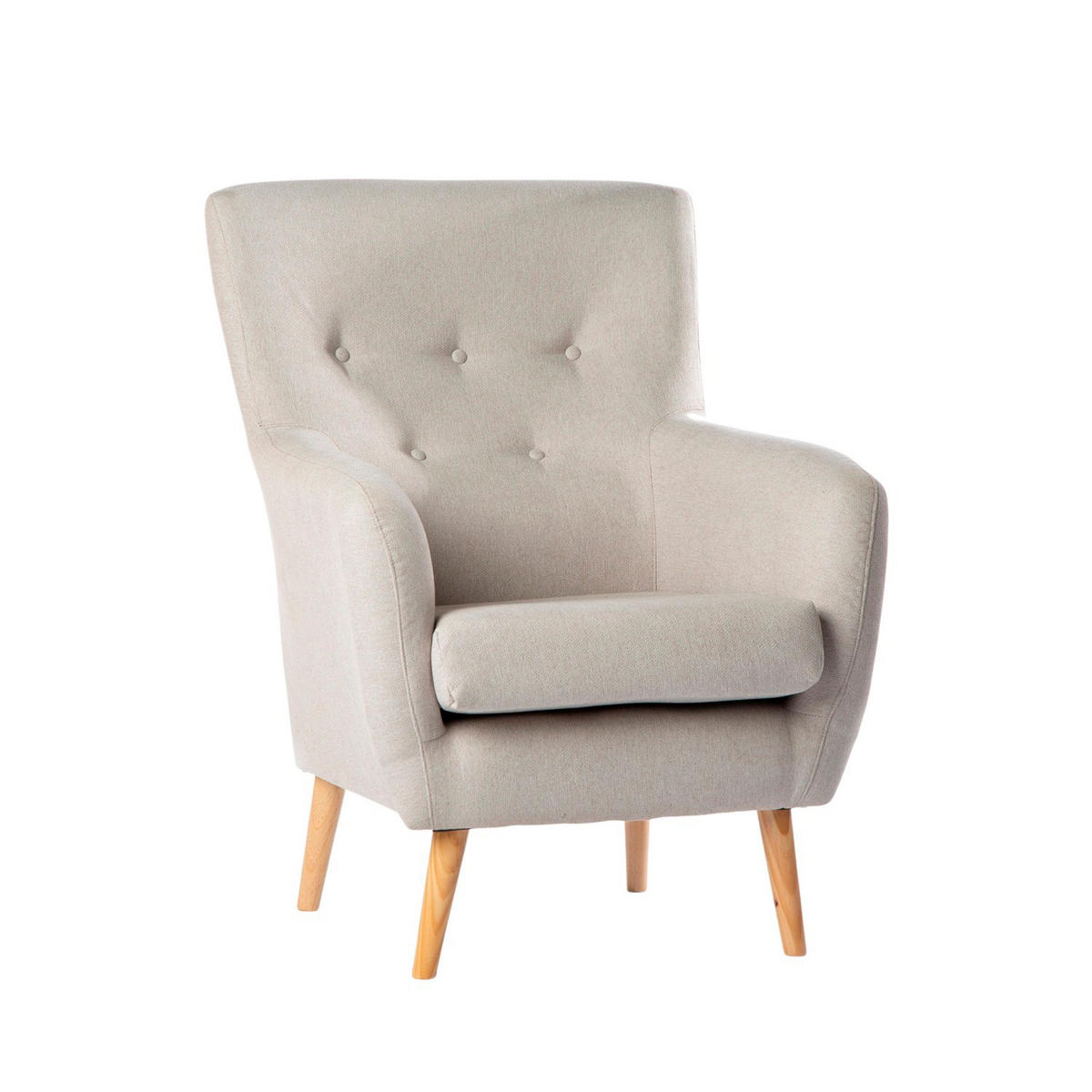 EINZELSESSEL Astrid Beige 72 cm x 96 cm - Beige, Textil (72/96/80cm)