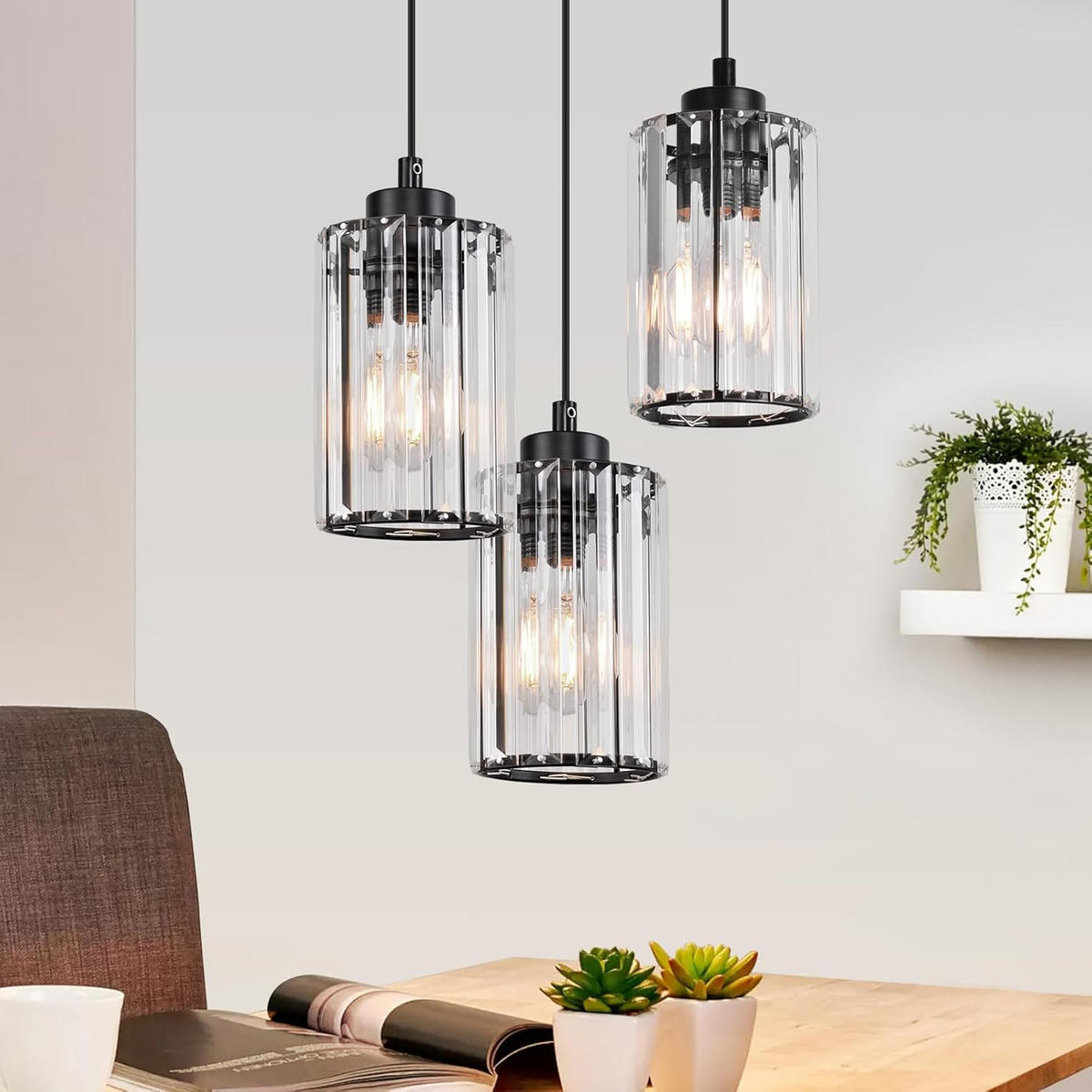 KRONLEUCHTER Flamgard 20.0/10.5/140.0 cm - Schwarz, Metall (140/20/10.5cm) - ZMH