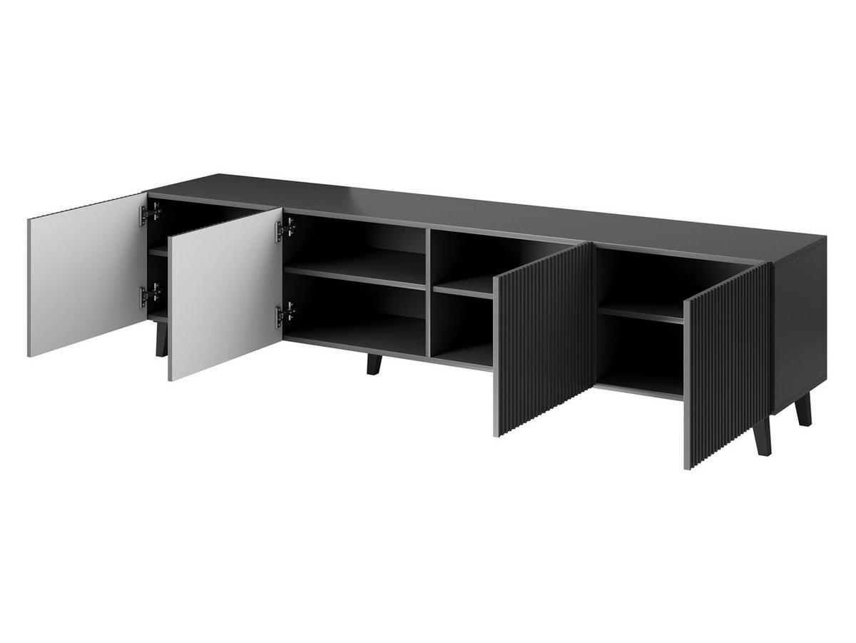 TV-ELEMENT Vamos Grey 200 - Anthrazit/Schwarz, Holzwerkstoff/Kunststoff (201/53/42cm) - MIRJAN24