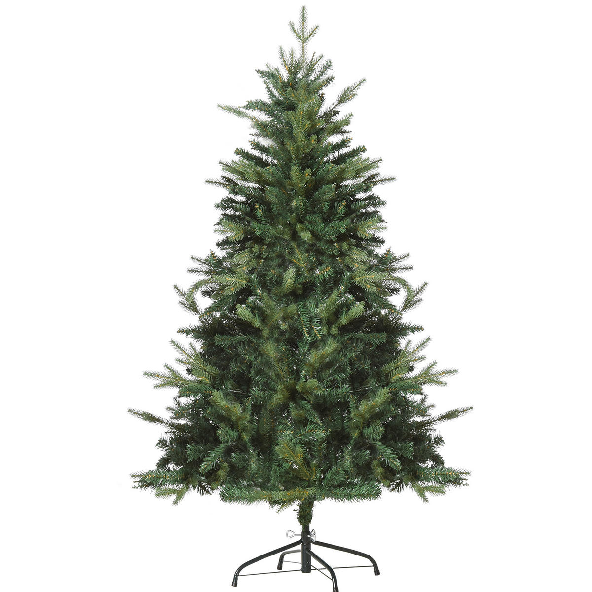 WEIHNACHTSBAUM 1,5 m Christbaum Kunsttanne 946 Zweige Metallfuß PVC Weiß - Grün, Kunststoff (150cm) - HOMCOM