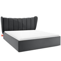 POLSTERBETT GIZO, Muschel-Design - Dunkelgrau/Schwarz, Holz/Holzwerkstoff (162/204cm) - KONSIMO®