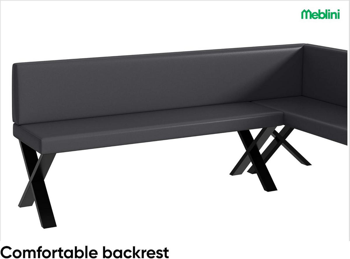 ECKBANK TONI_X - Grau, Leder (142/196cm) - Meblini