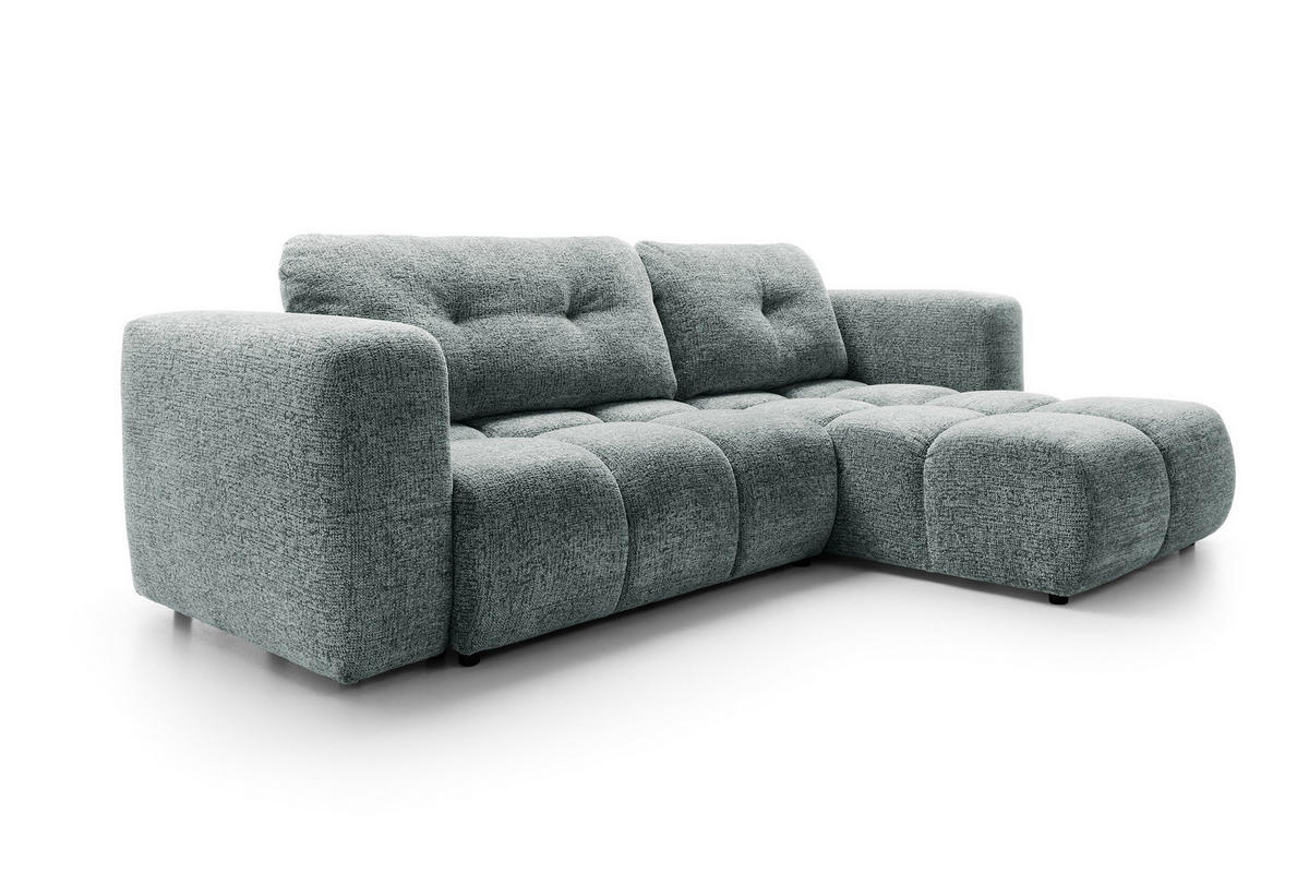 ECKSOFA ARTE 02 Grau Chenille mit Schlaffunktion - Grau, Holz (273/176cm) - MASSENO