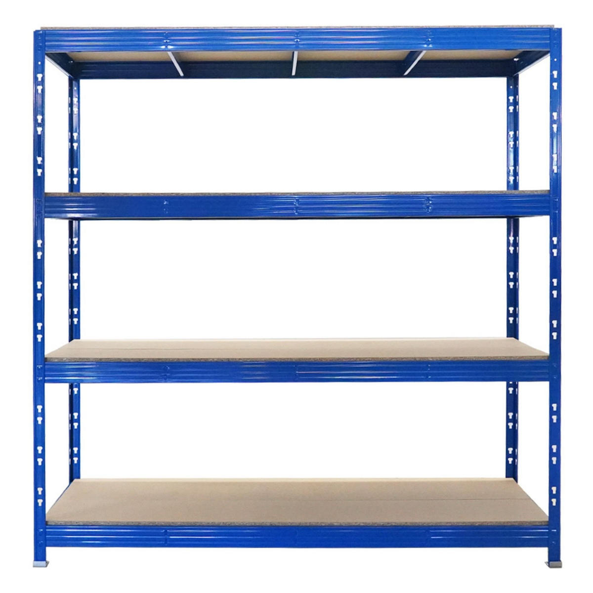 SCHWERLASTREGAL Rhino 2er-Set 200x200x60 cm 4 Spanplatten-Ebenen 16mm Fachlast 500 kg Blau - Blau, Metall (400/200/60cm) - PROREGAL