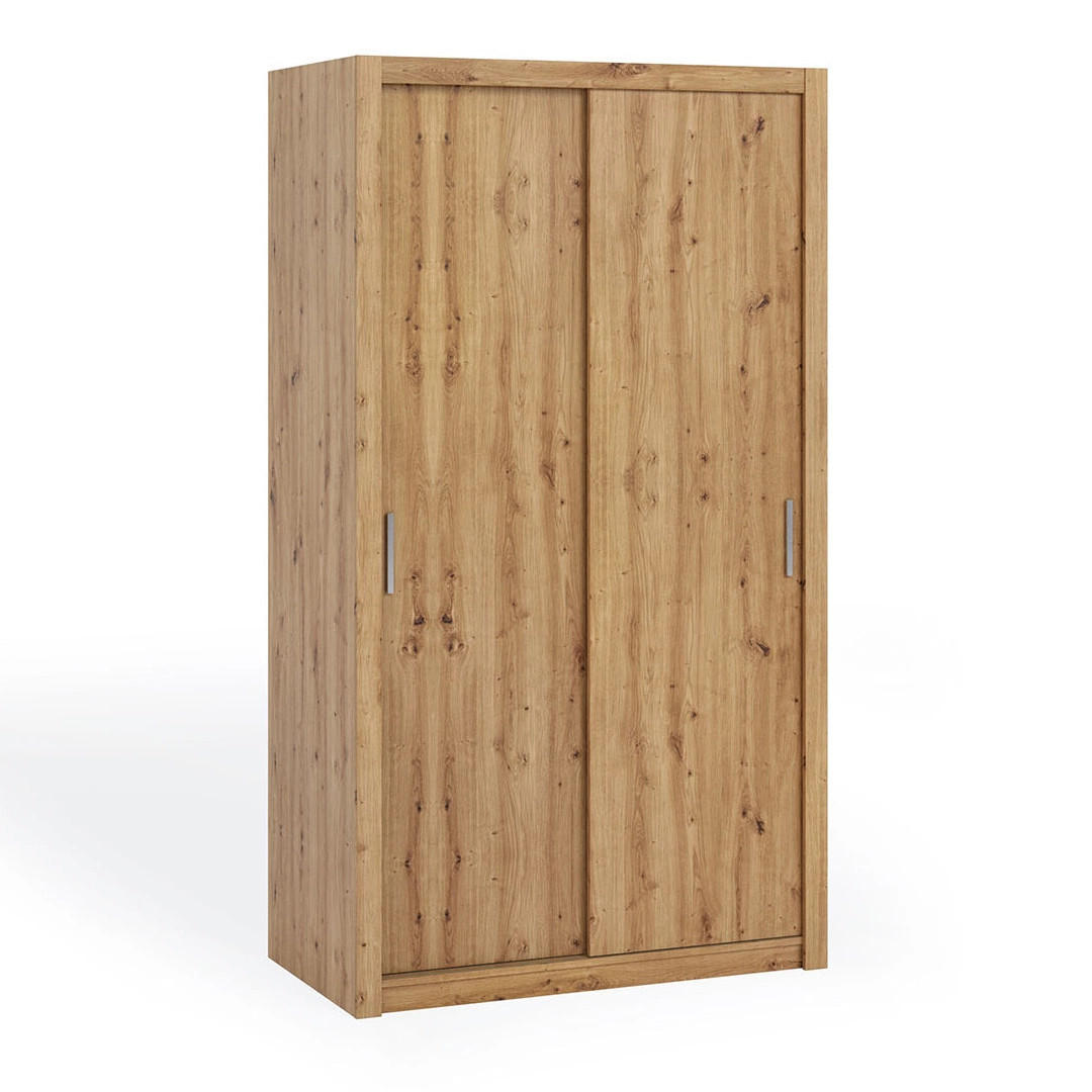 SCHIEBETÜRENSCHRANK Tamiza 120/215/62 2-türig - Silberfarben/Eiche Artisan, Holzwerkstoff/Kunststoff (120/215/62cm) - Ravio