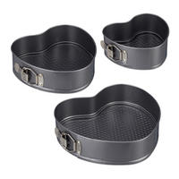3XHERZBACKFORM - Anthrazit, Metall (25/7/23.5cm) - Relaxdays