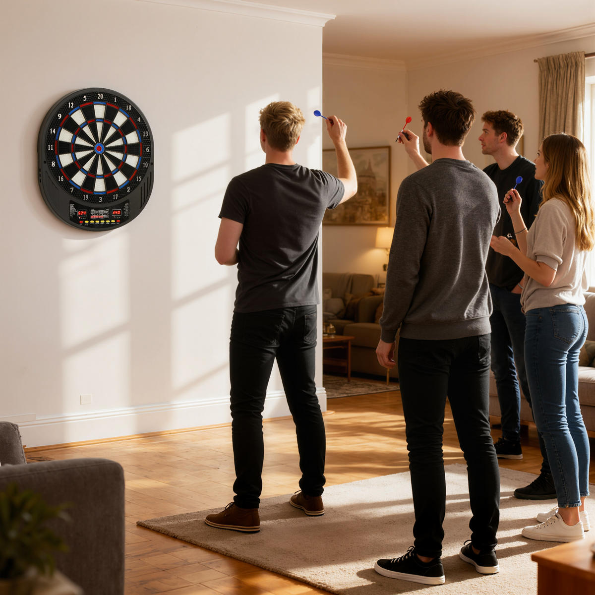 DARTSCHEIBE DE-18831 33 Spiele, 202 Variationen - Schwarz, Kunststoff (44/2.8/53cm) - ComfortXL