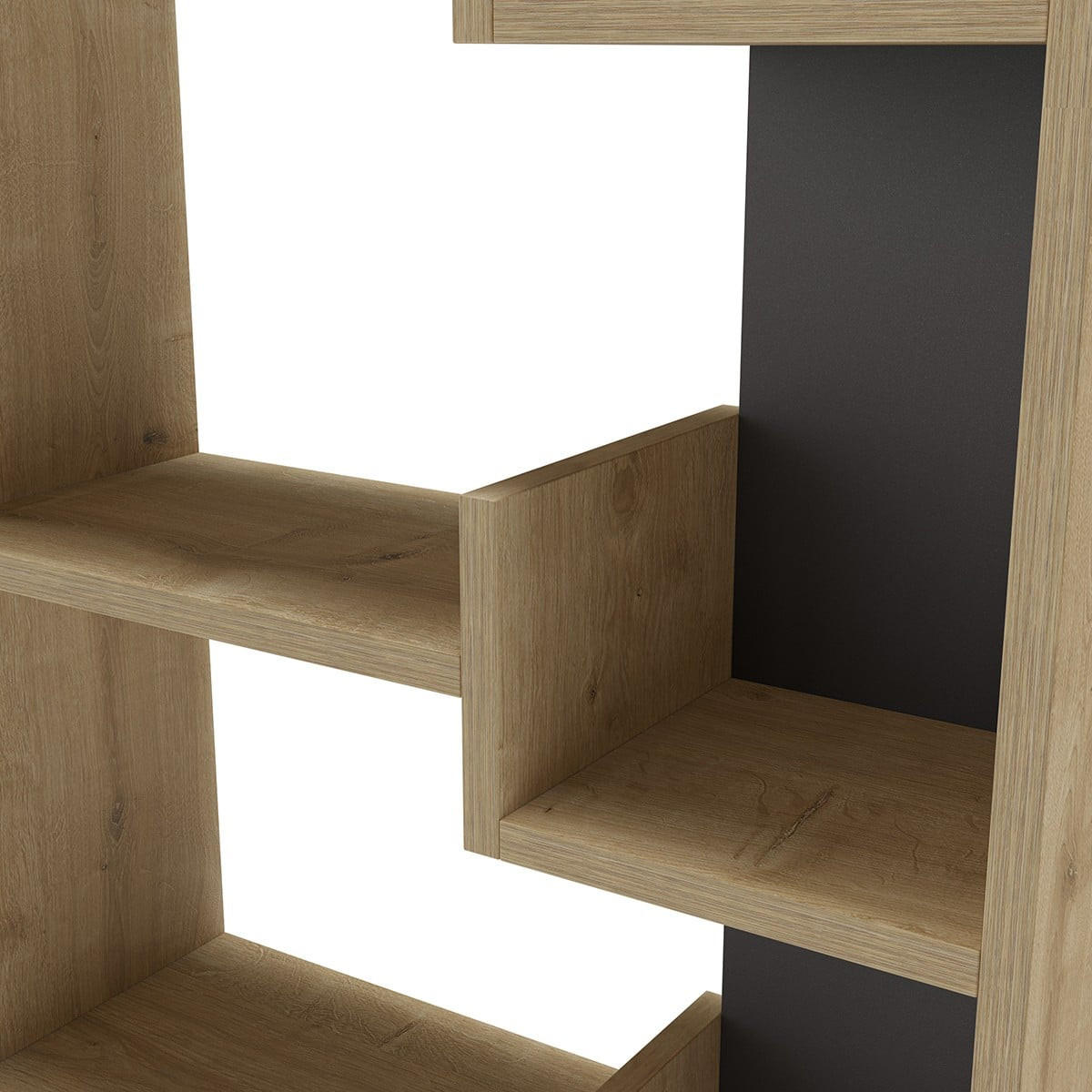 BÜCHRREGAL mit 5 Regalen - Klapo - 60/22/162 cm - Schwarz/Eiche Artisan, Holzwerkstoff (22/162.4/15.5cm) - Calicosy