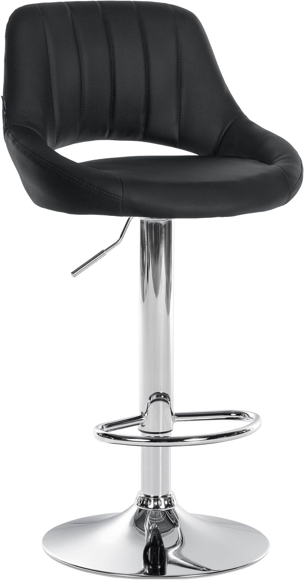 BARHOCKER Lederlook Schwarz - Chromfarben/Schwarz, Textil/Metall (47/85/48cm) - CLP