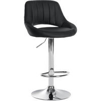 BARHOCKER Lederlook Schwarz - Chromfarben/Schwarz, Textil/Metall (47/85/48cm) - CLP