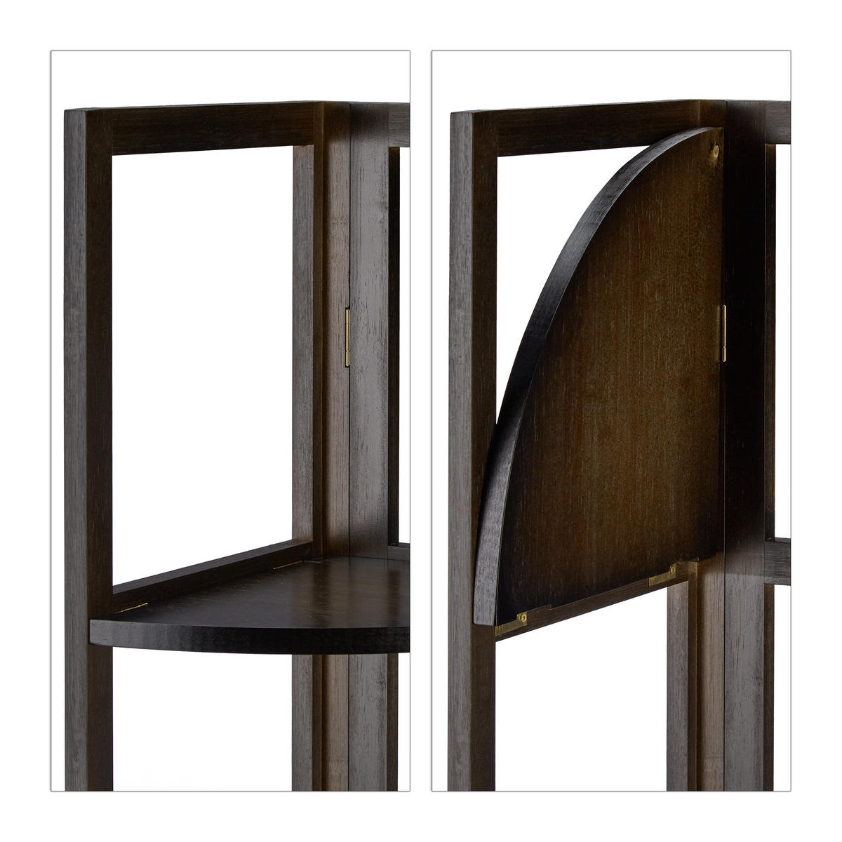 ECKREGAL - Dunkelbraun, Holz (28/120/28cm) - Relaxdays