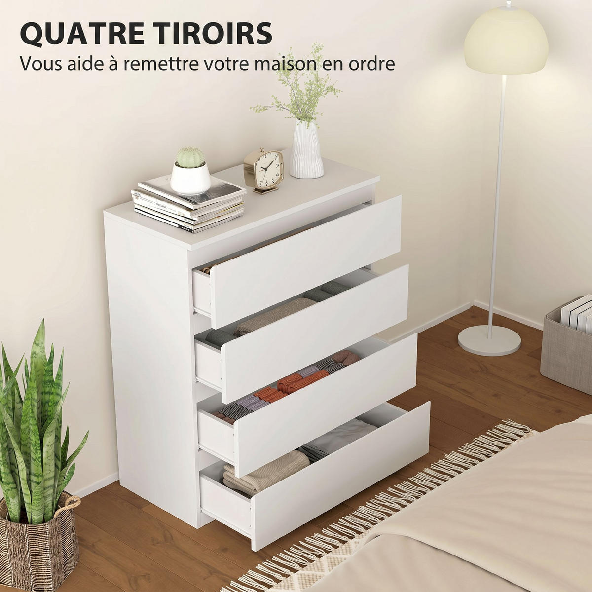 KOMMODE Weiß 80/39/95 cm - Weiß, Holzwerkstoff (80/95/39cm) - PANGIVO