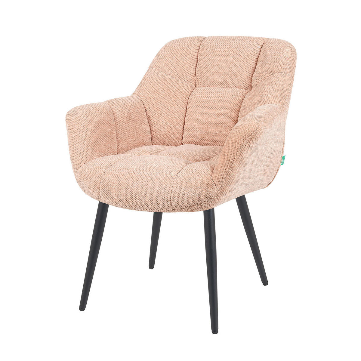 ESSZIMMERSTUHL Mika-Remo - Schwarz/Rosa, Textil/Metall (65/81/66cm) - DUBI Möbel