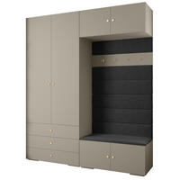 GARDEROBEN-SET 236,7/200/47 - Kaschmir/Goldfarben, Holz/Metall (200/236.7/47cm) - Abiks Möbel