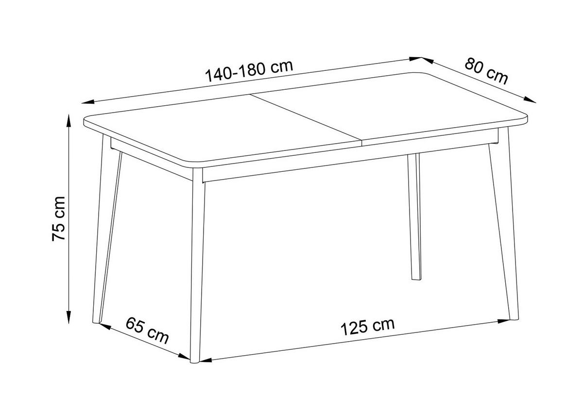 ESSTISCH – PST140 – 76 x 180 cm – Primo – Weiß / Sonoma Eiche - Weiß, Holzwerkstoff (76/180/80cm) - hi-markt
