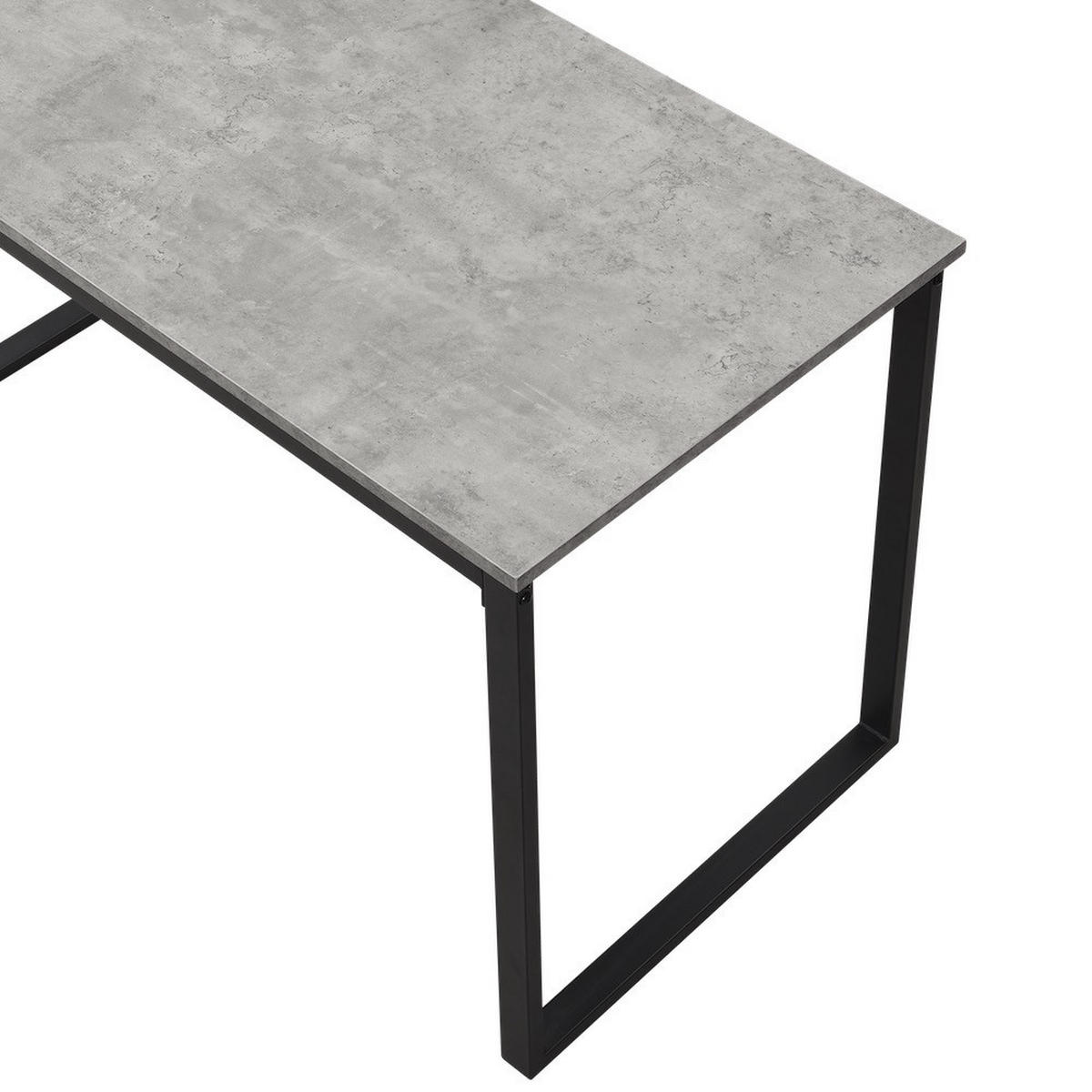 ESSTISCH SAMUEL, Beton ,120/60/76 cm - Schwarz/Grau, Holzwerkstoff/Metall (60/120/76cm) - B&D Home