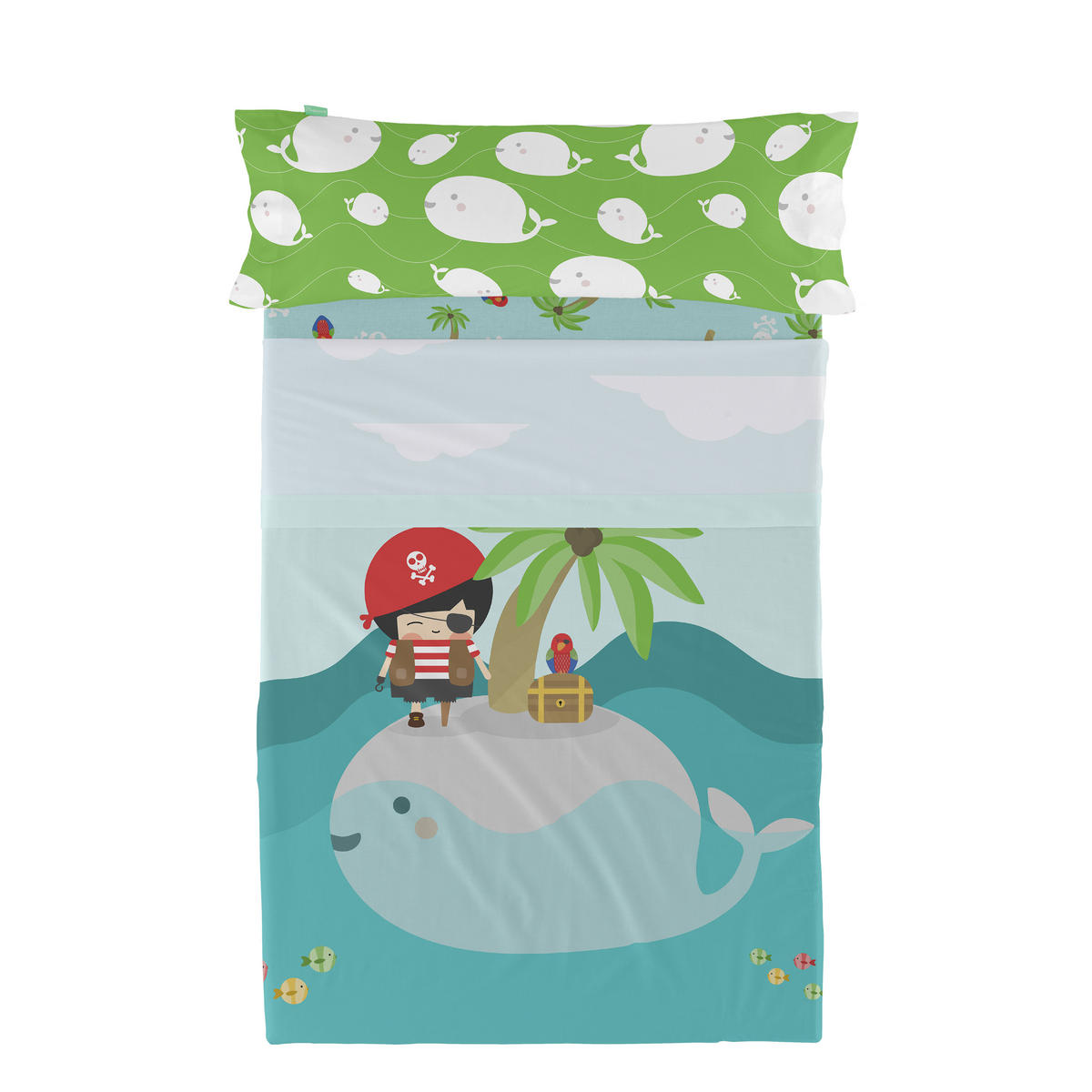 BETTWÄSCHE 2er-Set teiliges pirata 180x270 cm mehrfarbig - Multicolor, Textil (180/270cm) - Happy Friday