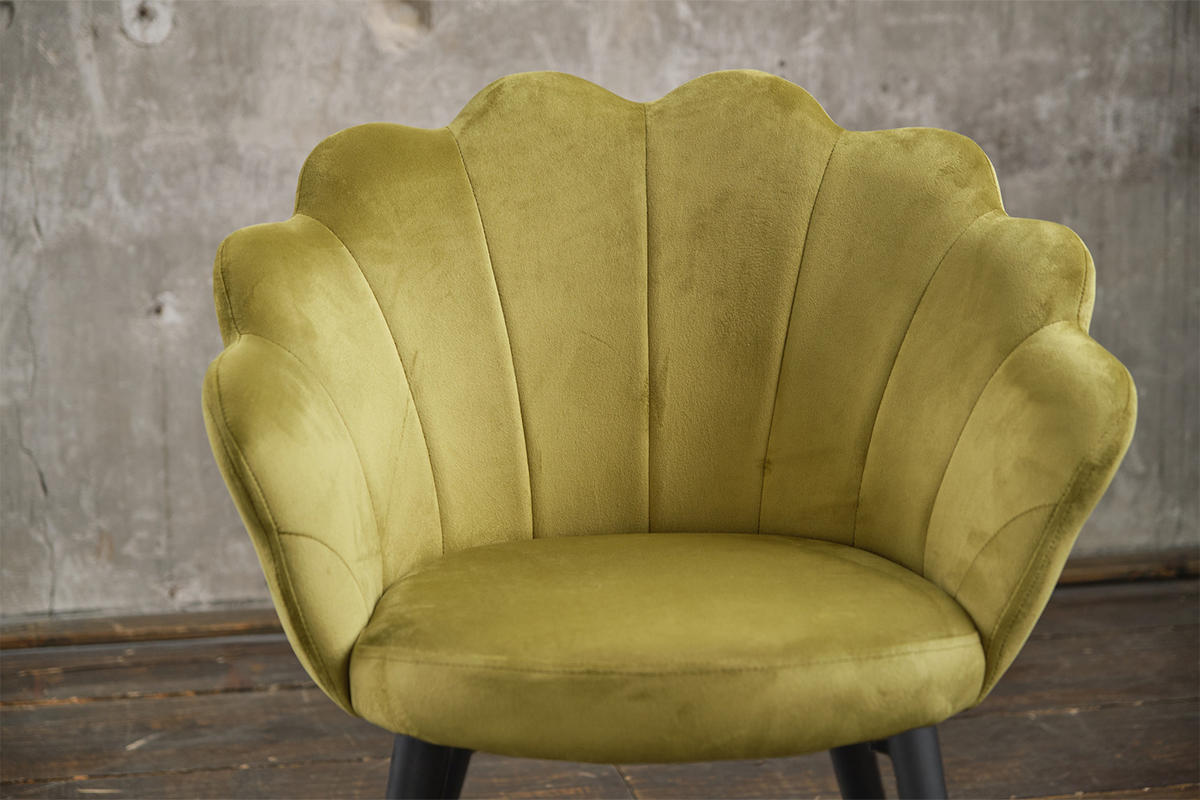 ESSZIMMERSTUHL CARLA Grün Velvet - Schwarz/Grün, Textil (65/79/58cm) - KAWOLA