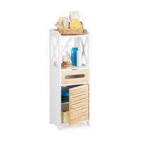 BEISTELLSCHRANK - Weiß, Holz/Holzwerkstoff (31.5/89/24.5cm) - Relaxdays