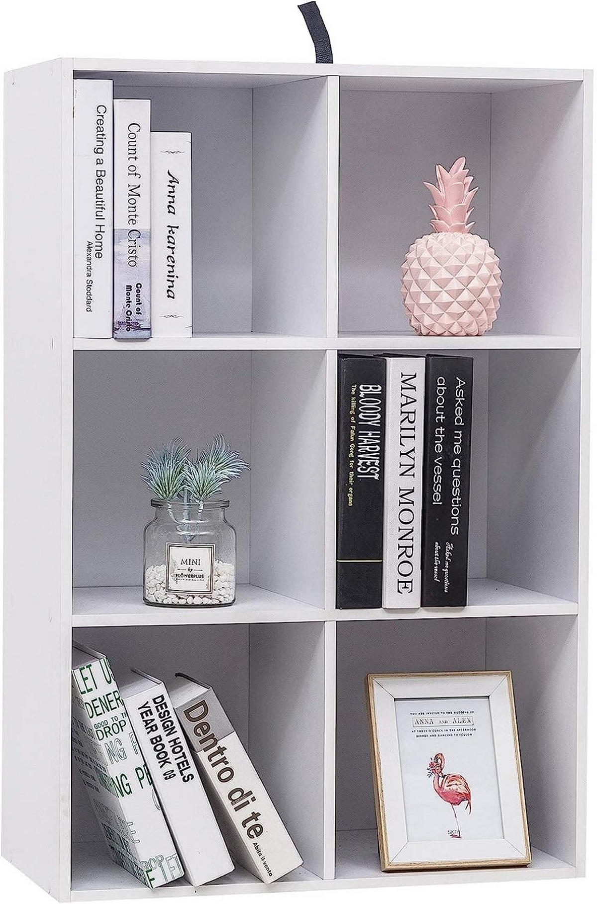 BÜCHERREGAL mit 6 Fächer, Holzwerkstoff, Weiß - Weiß, Holzwerkstoff (59.5/89/29cm) - Woltu