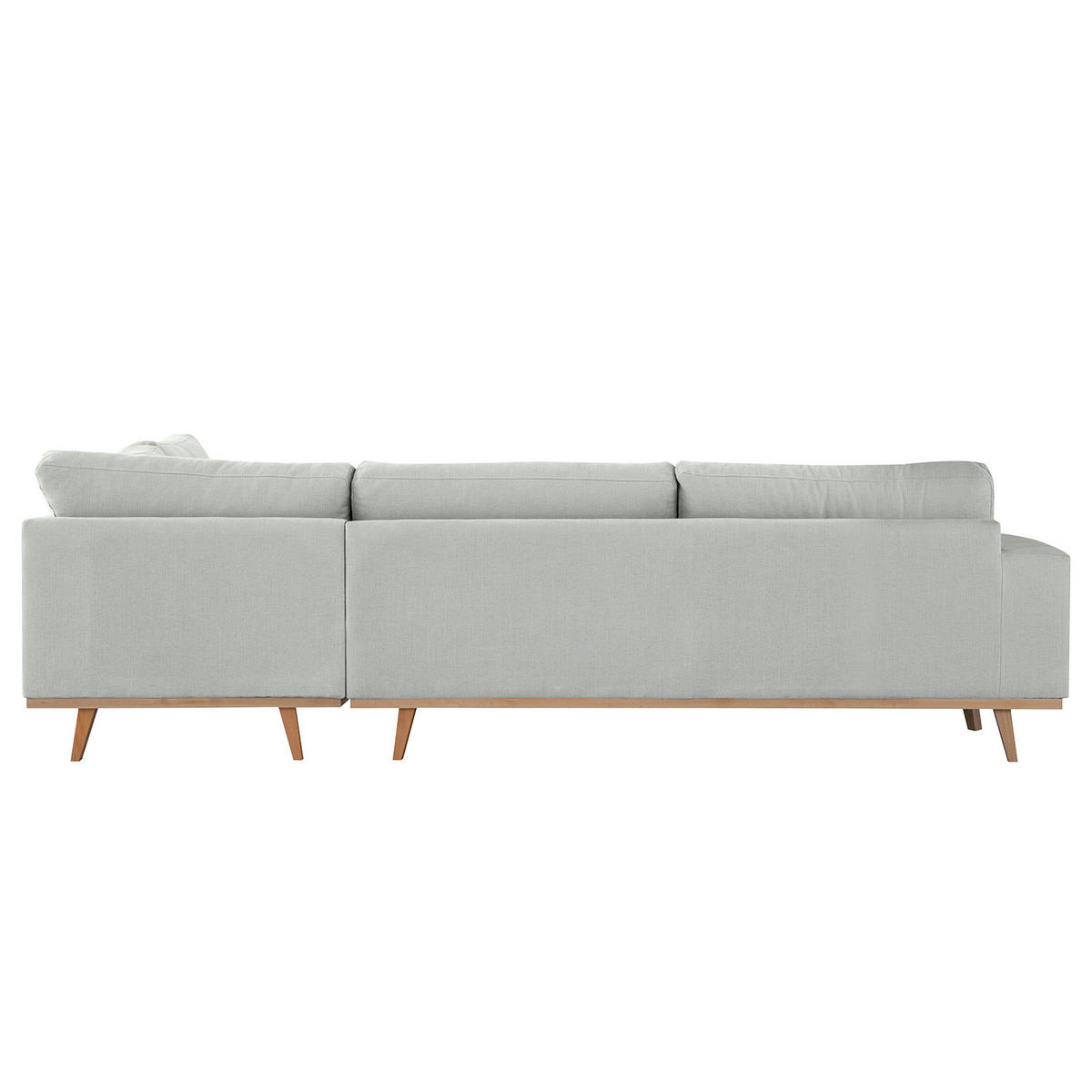 ECKSOFA mit Ottomane - Buchefarben/Grau, Buchenholz/Textil (287/219cm) - home24