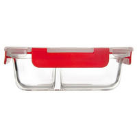 LUNCHBOX unterteilt 1,3 l Transparent - Transparent, Glas (18/7.5/23.5cm) - Orion 