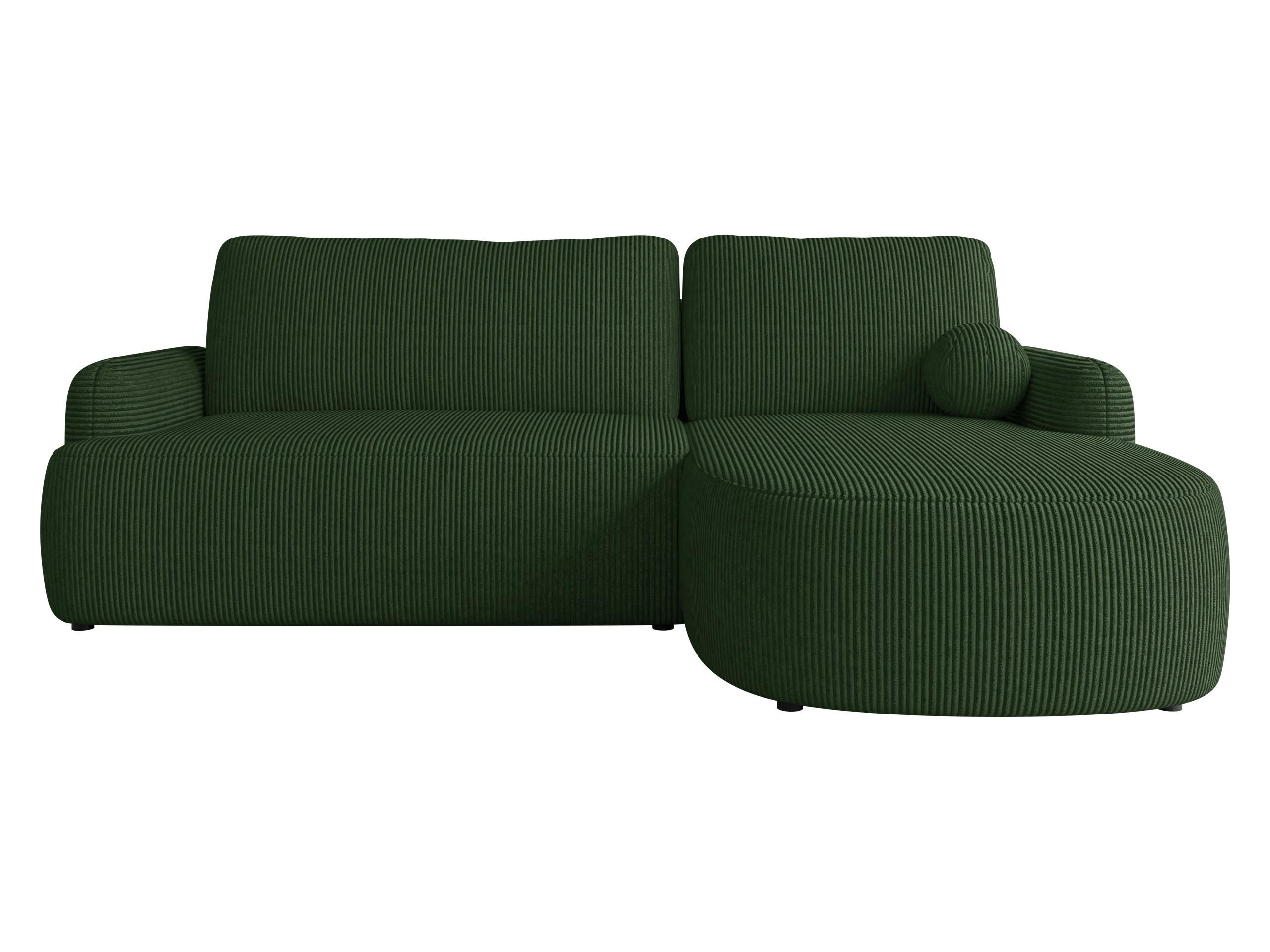 ECKSOFA Loridu Cord, Seite: Rechts - Dunkelgrün/Schwarz, Holz/Kunststoff (250/174cm) - MIRJAN24
