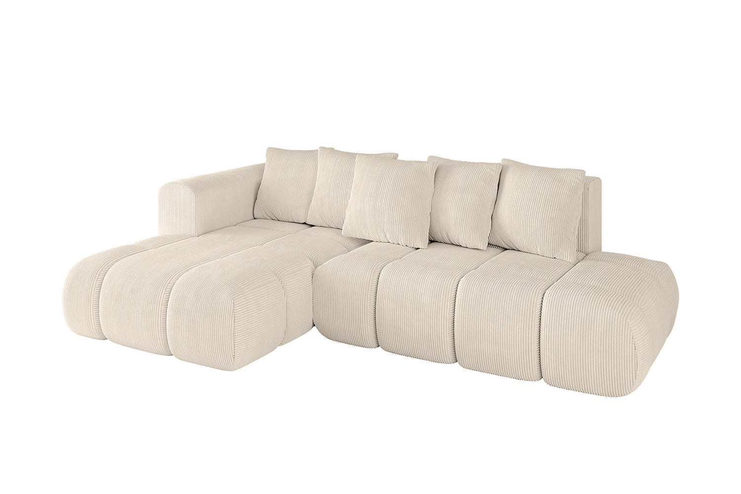 ECKSOFA Ottomane Links CLOUD-L-v1 289x180x40 Beige Cord - Beige, Holzwerkstoff/Kunststoff (180/289cm) - ALTDECOR