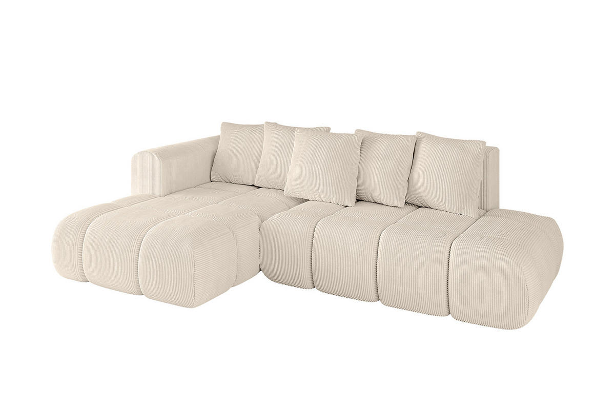 ECKSOFA Ottomane Links CLOUD-L-v1 289x180x40 Beige Cord - Beige, Holzwerkstoff/Kunststoff (180/289cm) - ALTDECOR