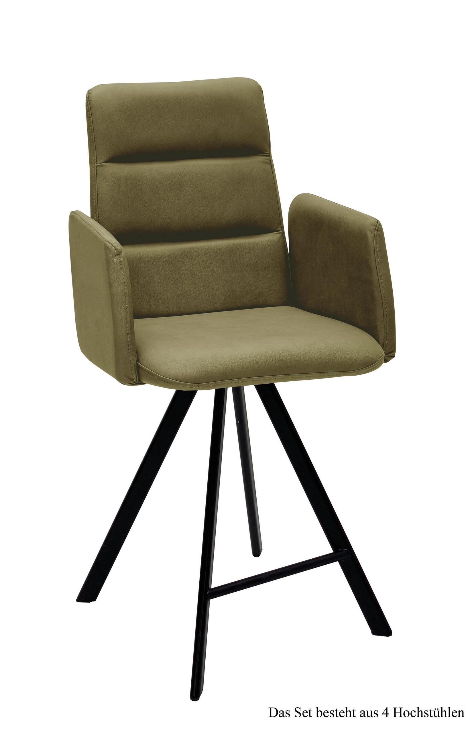 THEKENSTUHL (4er-Set) Delfine 52x109x60 Schwarz/Olivgrün - Schwarz/Olivgrün, Kunststoff (60/109/52cm) - 58aufmkessel