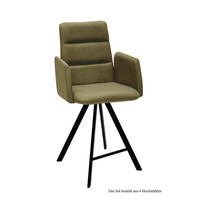 THEKENSTUHL (4er-Set) Delfine 52x109x60 Schwarz/Olivgrün - Schwarz/Olivgrün, Kunststoff (60/109/52cm) - 58aufmkessel