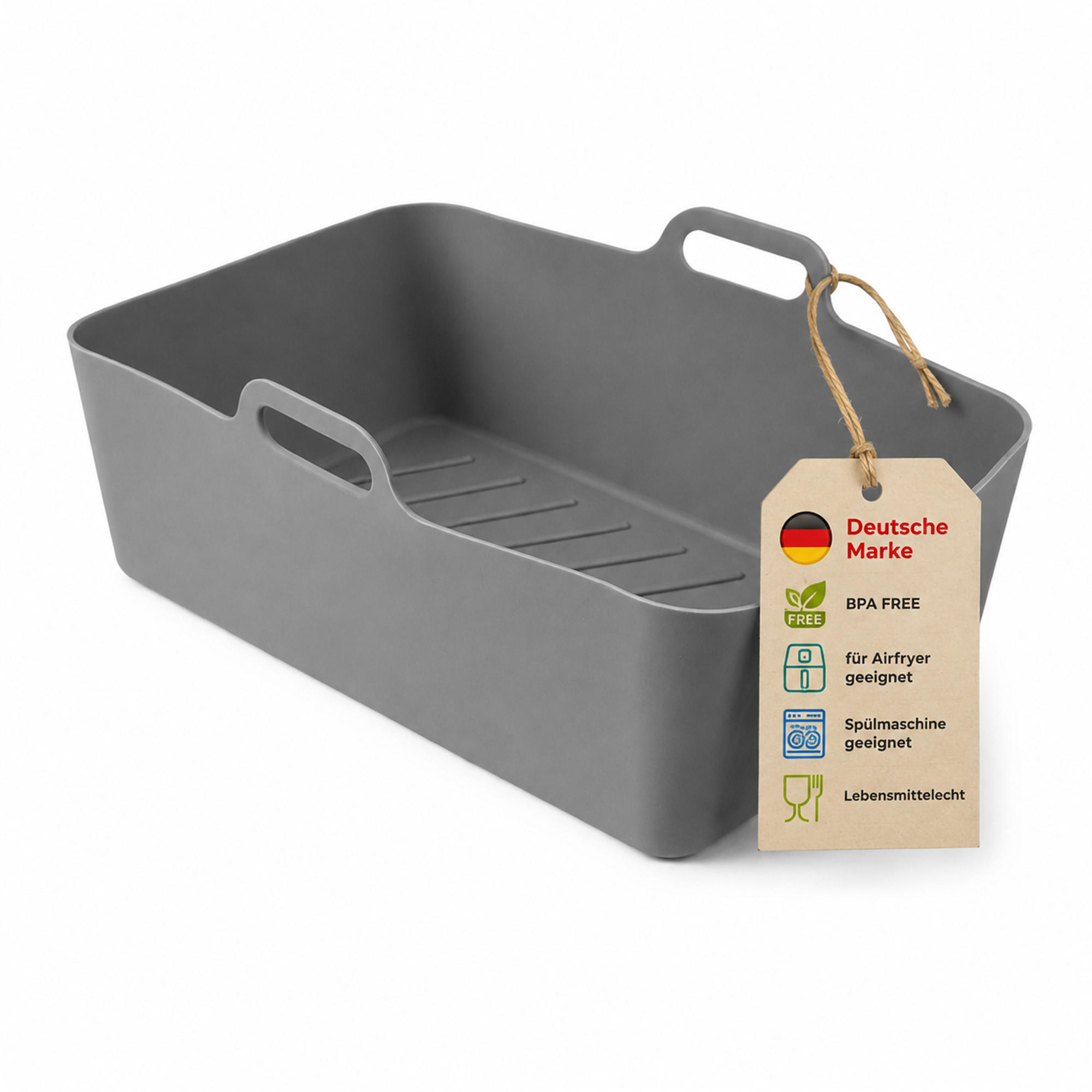 BACKFORM lebensmittelechtes Silikon 20x12x6,5 cm - Grau, Kunststoff - Bestlivings