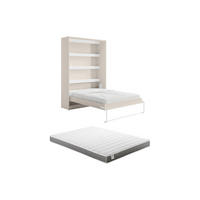 SCHRANKBETT - 2 Personen - holz - beige Rapili - Beige, Holz/Metall (160/200cm) - Vente-Unique