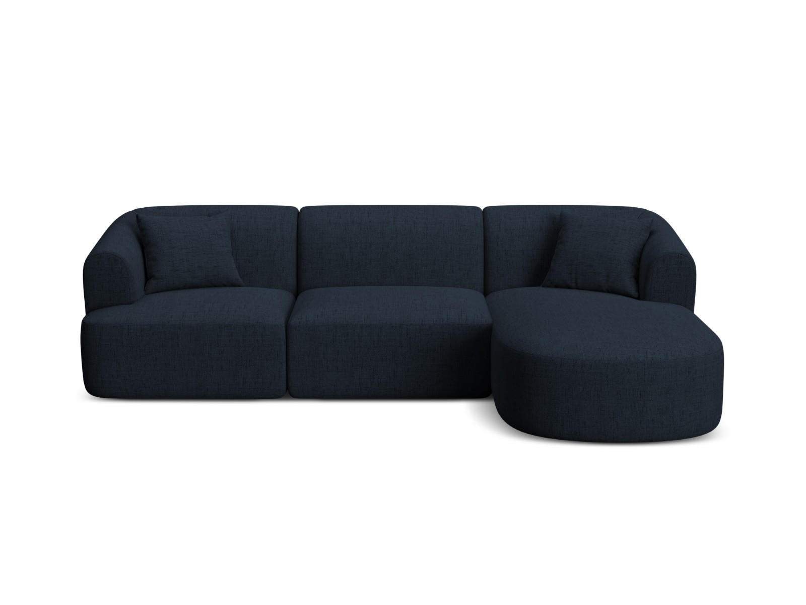 MODULARES-ECKSOFA rechts Campi aus strukturiertem Stoff königsblau 4 Sitzplätze - Dunkelblau, Textil (156/256cm) - Cosmopolitan Design