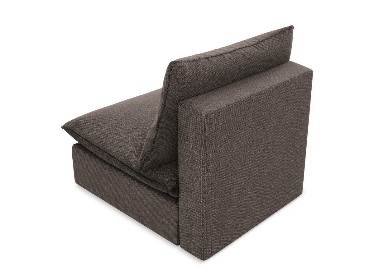 SOFAELEMENT Bouclé Stoff Braun - Schwarz/Braun, Holzwerkstoff/Kunststoff (75/77/90cm) - Makamii