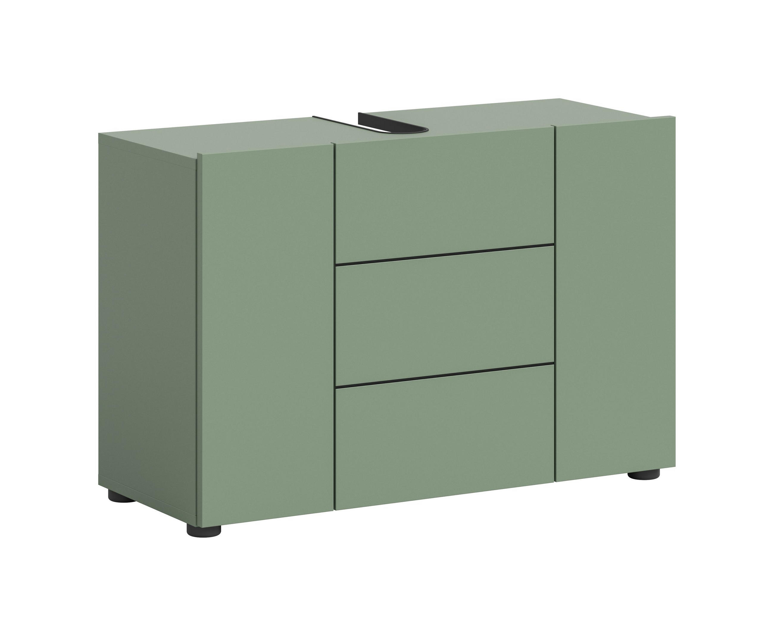 WASCHBECKENUNTERSCHRANK VIRA (B/H/T: ca. 82/56/34 cm) in Smoke Green/Smoke Green - Grün, Holz (82/56/34cm)