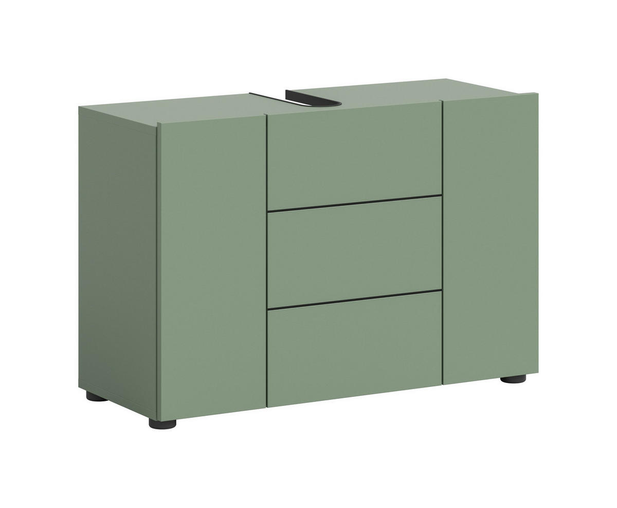 WASCHBECKENUNTERSCHRANK VIRA (B/H/T: ca. 82/56/34 cm) in Smoke Green/Smoke Green - Grün, Holz (82/56/34cm)