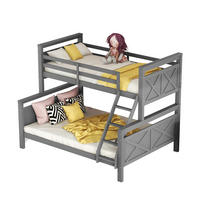 ETAGENBETT teilbar 90x200/140x200 cm Kiefernholz Grau - Grau, Holzwerkstoff (140/200cm) - Beauniv