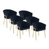 STUHL mit Armlehnen 6er-Set - Samt & goldfarbenes Metall - Schwarz - ZAOVA - Schwarz, Textil (57/76/61cm) - Pascal Morabito