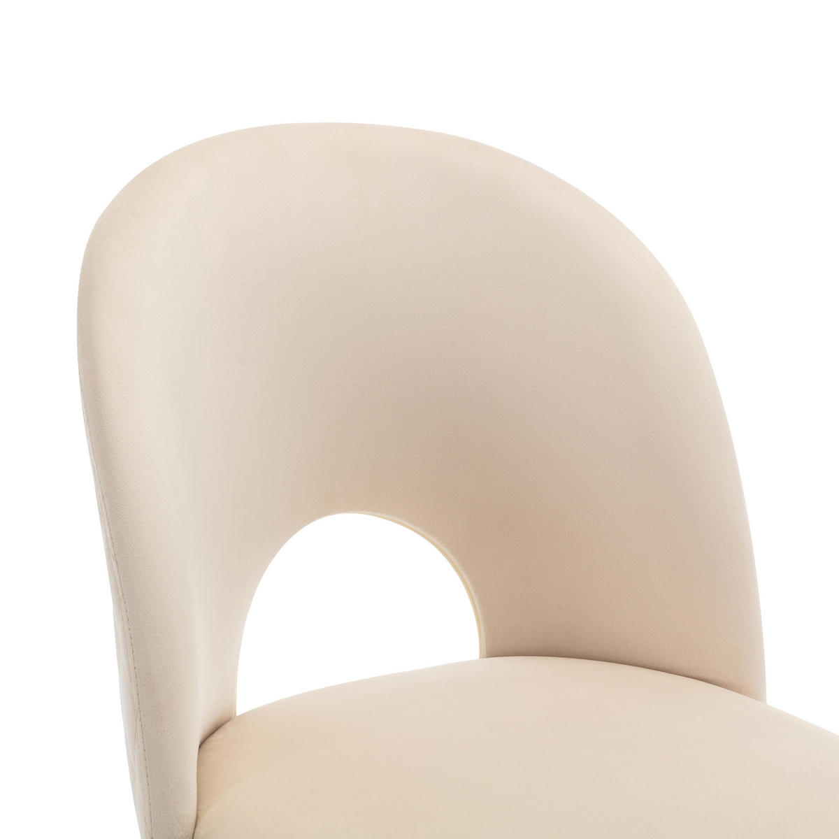 POLSTERSTUHL mit Rückenlehne Samt Beige - Beige, Metall (44/84/47.1cm) - Meubliv