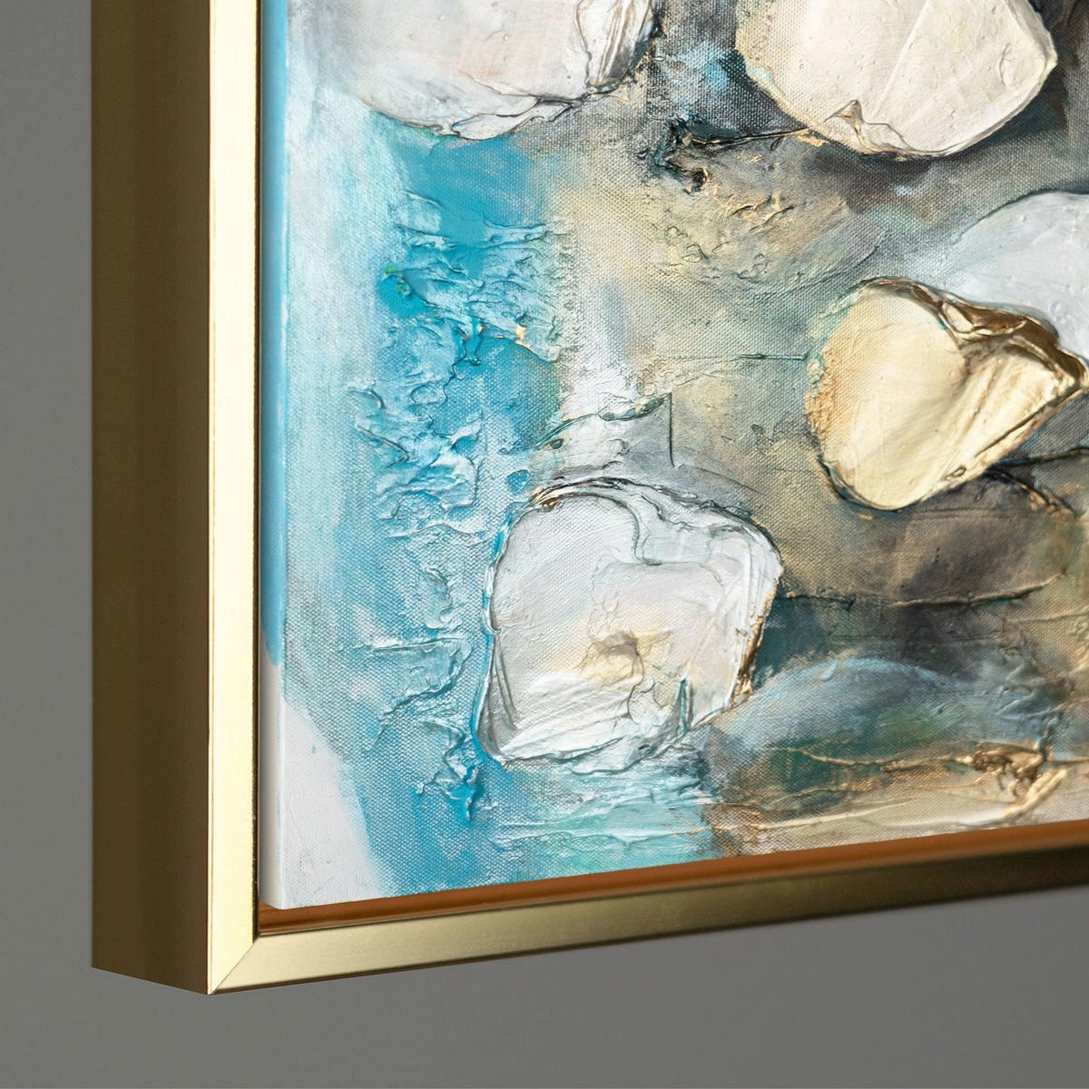 GEMÄLDE Rhythmus der Unendlichkeit II Schattenfugenrahmen Gold 180x120 cm - Goldfarben, Holz (180/120cm) - YS-art gallery