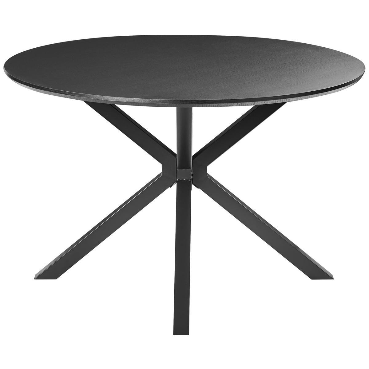 ESSTISCH Schwarz 120/120 cm Fitzroy - Schwarz, Holzwerkstoff (120/120/75cm) - Beliani