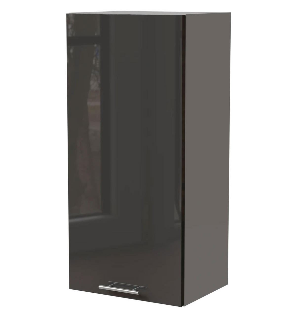 KÜCHENHÄNGESCHRANK Essen W4/45 Graphit Hochglanz / Grau Matt 45 / 32,5 / 96cm - Graphitfarben/Grau, Holz/Holzwerkstoff (45/96/32.5cm) - Feldmann-Wohnen