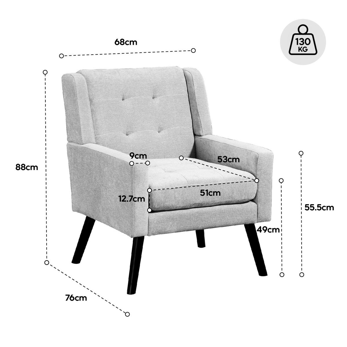 POLSTERSTUHL Leinenbezug mit Tufting, Massivholzbeinen 68/76/88 cm Gelb 130 kg - Gelb, Textil (76/88/68cm) - Redom