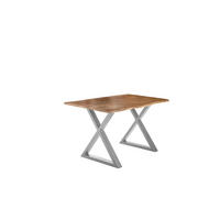 ESSTISCH LUBIN - Beige/Silberfarben, Holz/Metall (80/140/77cm) - SAM