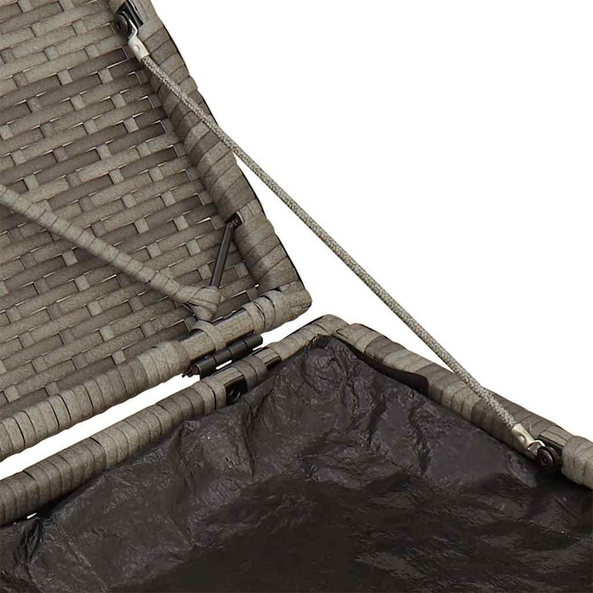 GARTENHOCKER Mit Kissen 2er Set Grau 40/40/43 Cm Poly Rattan - Grau, Kunststoff (40/43/40cm) - vidaXL