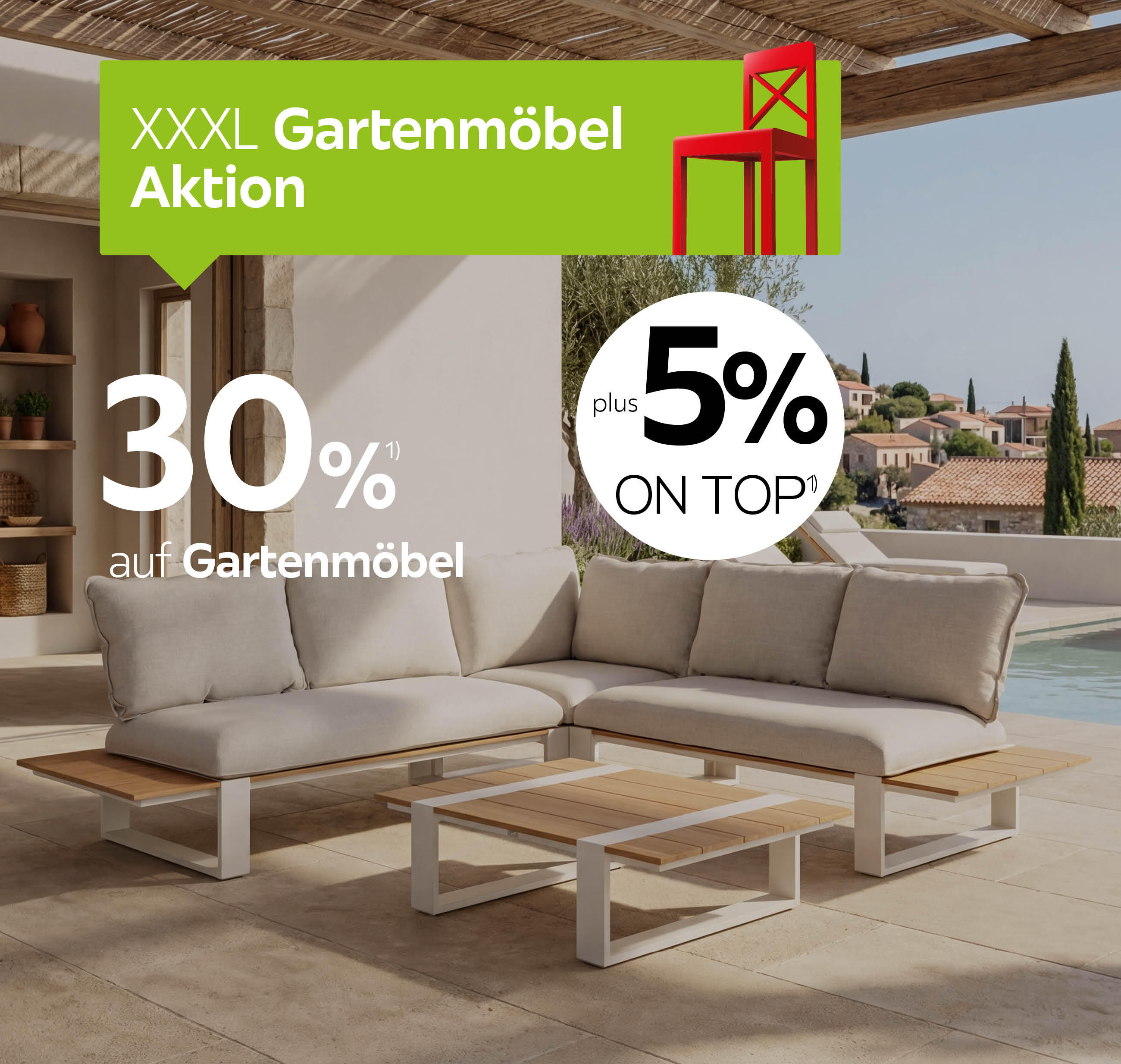 30% + 5% auf Gartenmöbel 